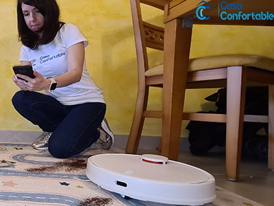 Probando el Xiaomi Vacuum Mop 2S en una alfombra