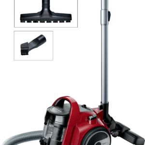 Aspiradora sin bolsa Bosch Serie 2 BGC05AAA2 roja con tubo, cepillo y boquilla para rincones