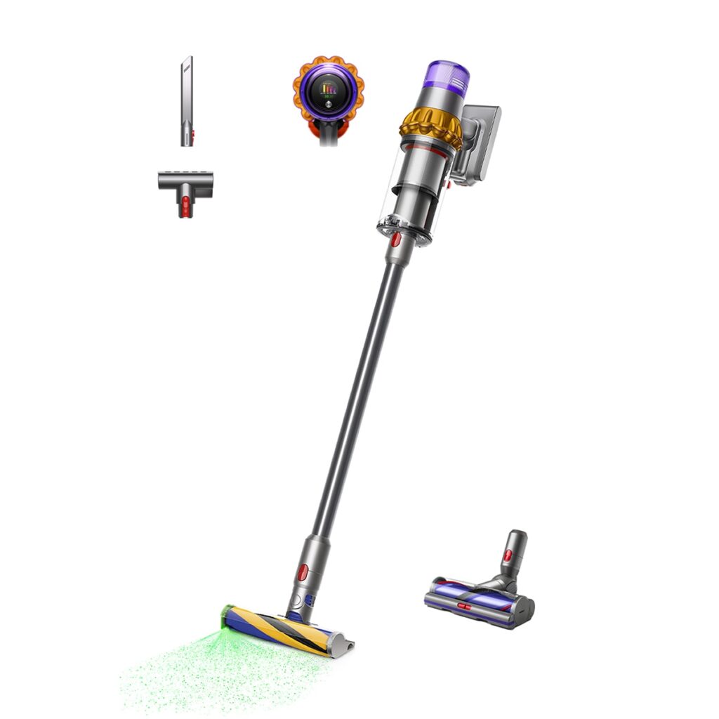 Dyson V15 Detect Absolute 26 494719-01 con sus cabezales y accesorios