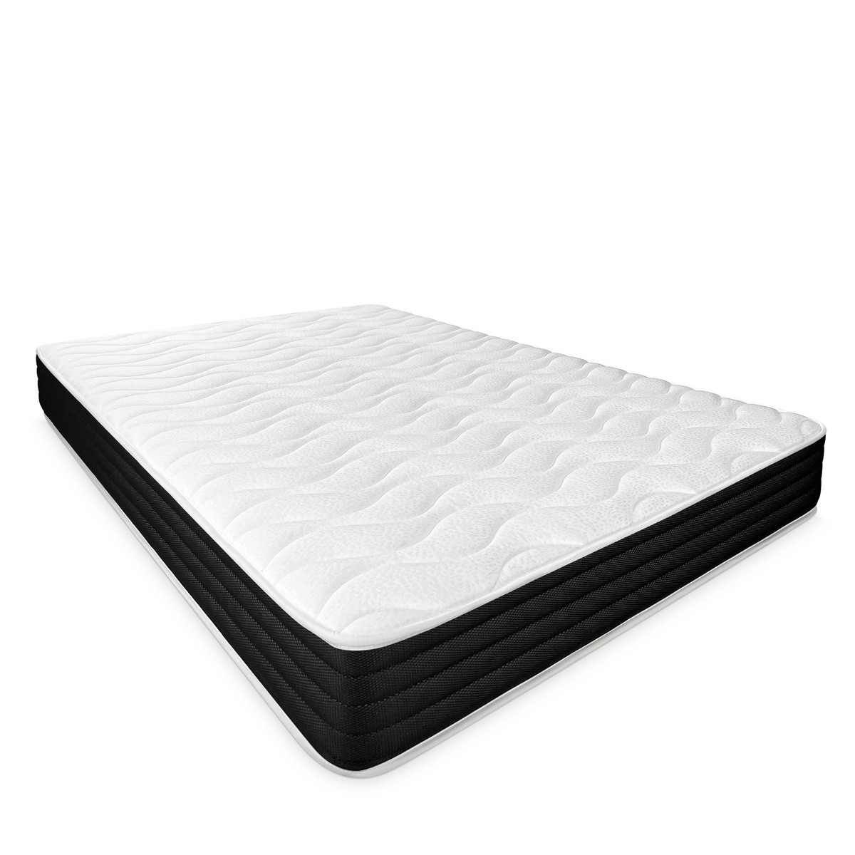 Colchón Duérmete Online Pocket Visco 90 × 190 cm con acolchado blanco y lateral negro