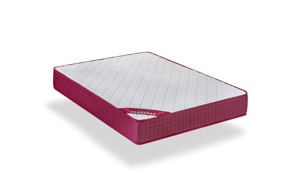 Colchón Dormio Zafiro 90 × 190 cm con superficie blanca y lateral rojo