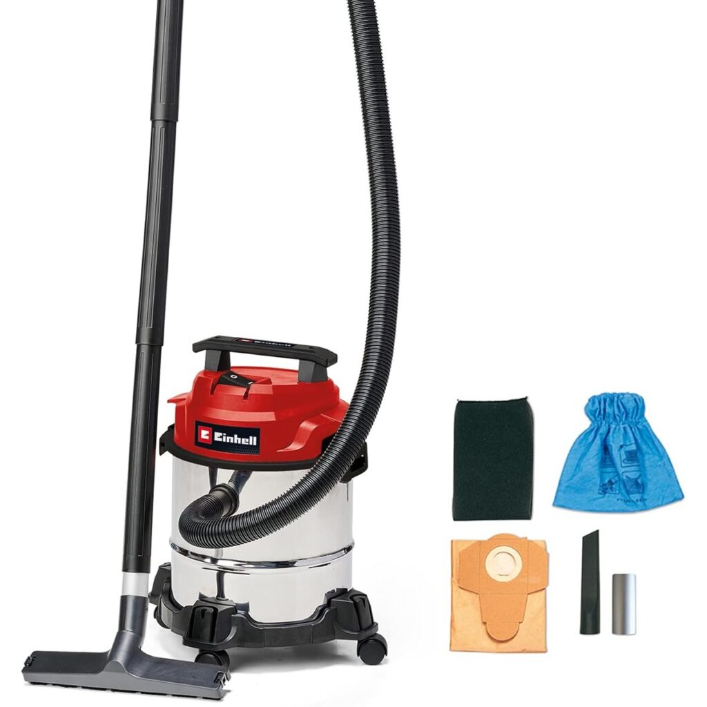 Aspirador en seco y húmedo Einhell TC-VC 1812/1 S con filtros y boquillas incluidos