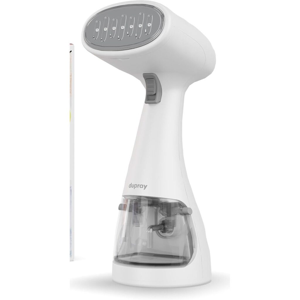 Vaporizador de mano Dupray Voila 3 en 1 en blanco, con el depósito de agua transparente