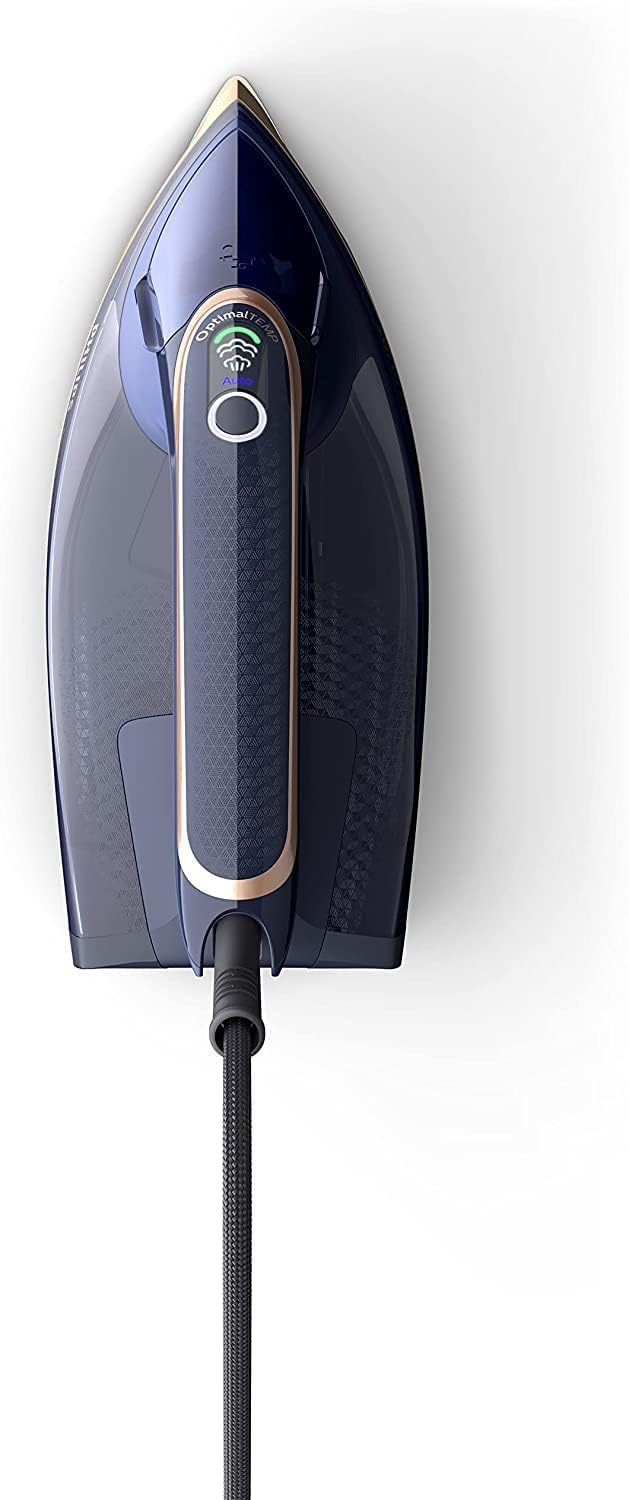 Vista frontal de la Philips Azur Serie 8000 con la suela SteamGlide