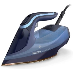 Plancha de vapor Philips Azur 8000 DST8020 vista de perfil, con la suela SteamGlide