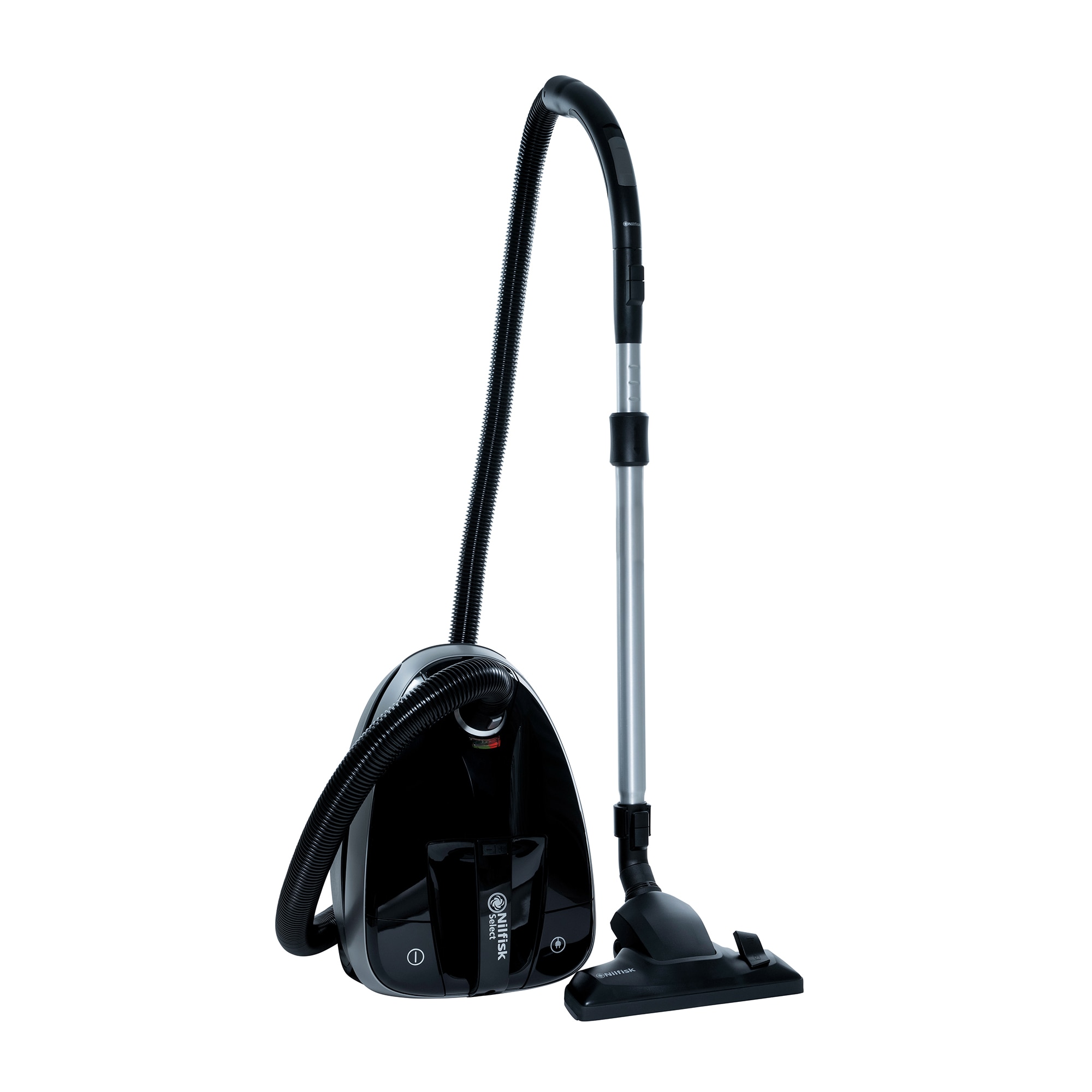 Aspiradora con bolsa Nilfisk Select Pet Care 128390027 negra y plata con tubo y cepillo