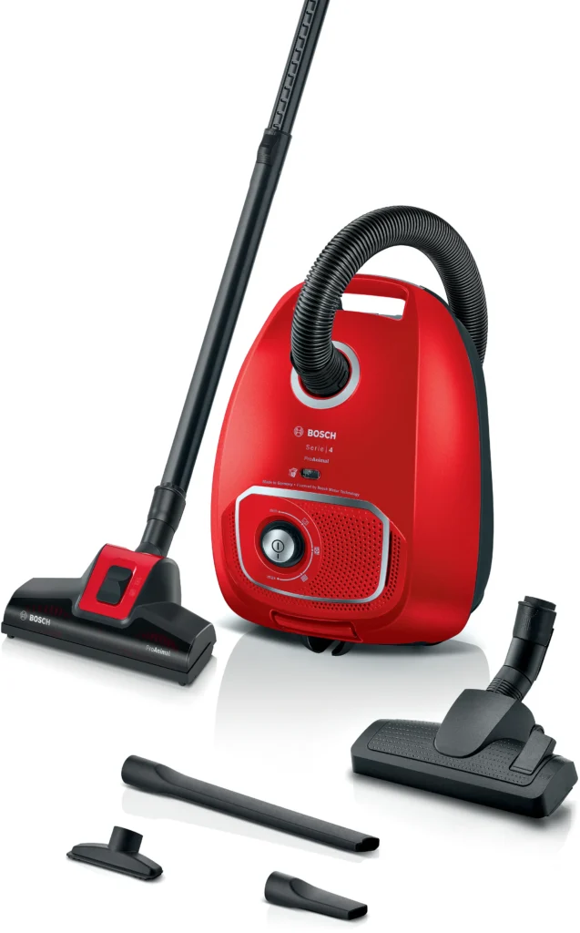 Bosch Serie 4 ProAnimal BGB41PET1 roja con manguera, tubo y accesorios