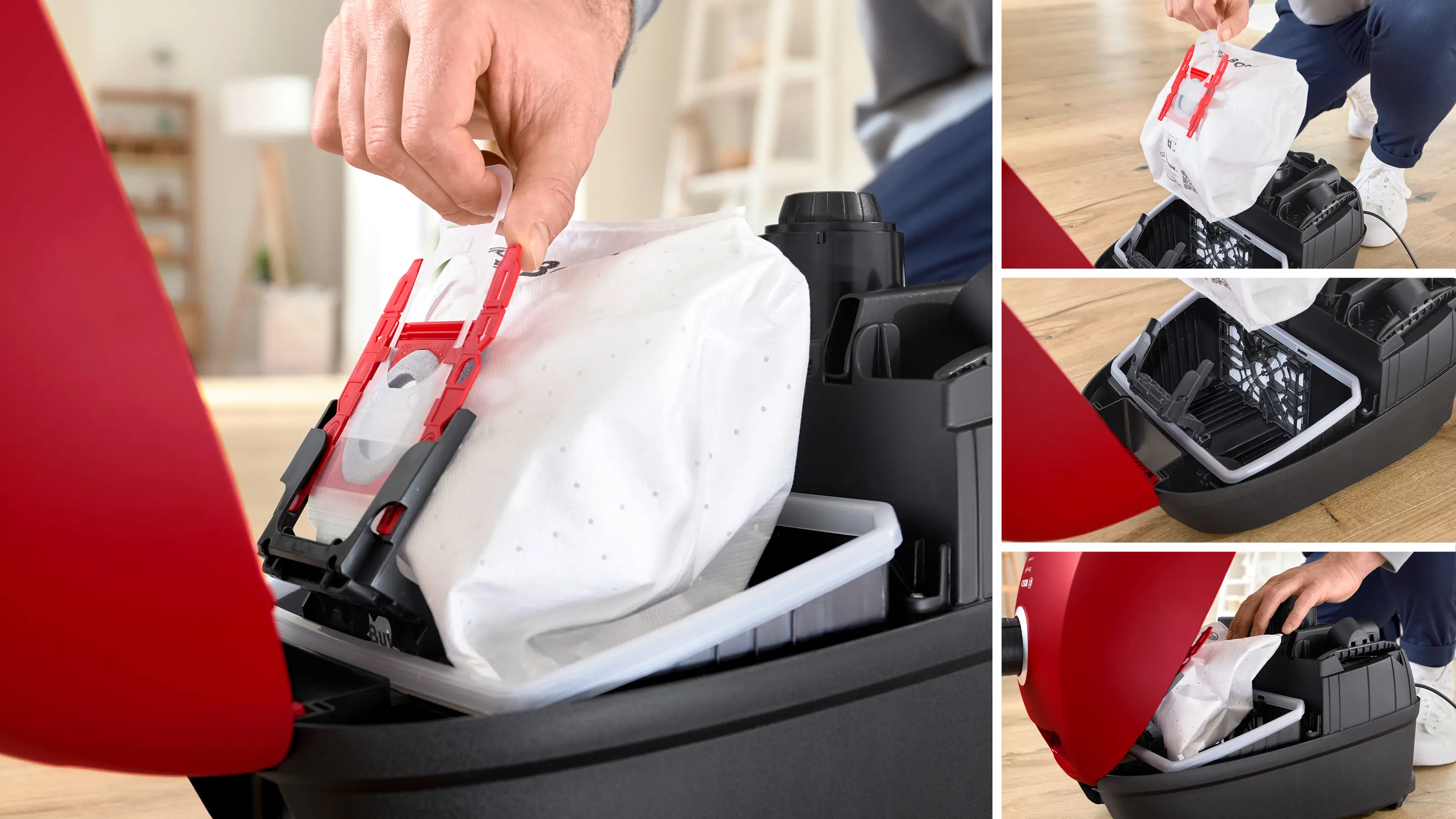 Cambio de bolsa y acceso al filtro de la Bosch BGB41PET1