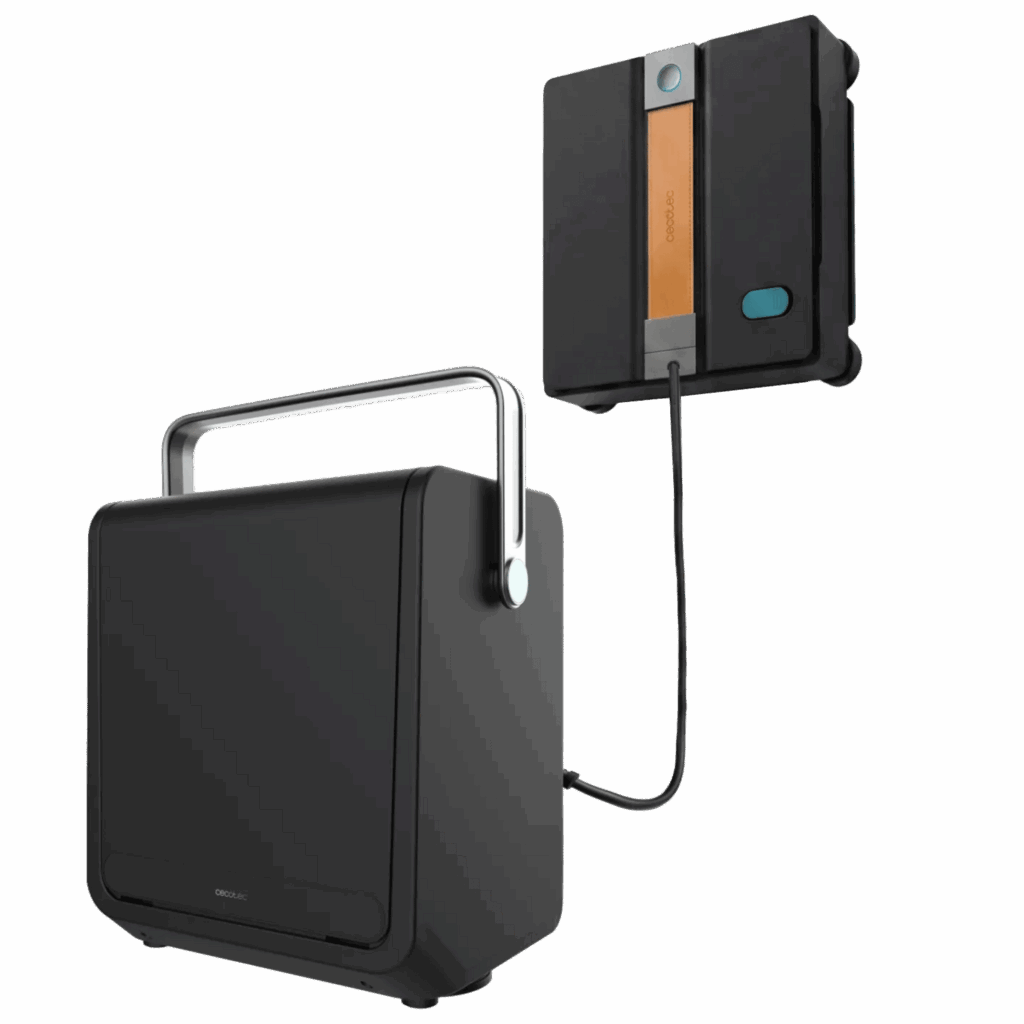 La estación portátil del Conga Windroid W100 Station junto al robot